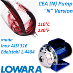 Lowara CEA(N) - Kreiselpumpen mit Laufrad in Edelstahl 1.4404 - CEAM 70/5N - 0,55kW 0,75Hp 1x220/240V 50Hz