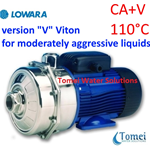 Lowara pompa centrifuga bigirante CA70/34+V 0,9Kw 1,2Hp realizzata in AISI304 tenuta meccanica in FPM alimentazione 3x230/400V 50Hz IE3