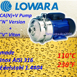 Lowara twin-impeller centrifugal pump CA70/33N+V 0,75Kw 1,1Hp made of AISI316 mechanical seal FPM voltage 3x230/400V 50Hz IE3