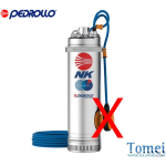 Pedrollo Pompe eau claire immergée NKm2/2 en INOX SANS flotteur pour puits 0,37kW Mono 5" Cable 20 metres