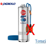 Pedrollo Pompe eau potable submersible UP 4/5 en INOX SANS flotteur pour puits 1,5Hp Triphasé 6" Cable 20 metres