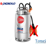 Pompe d'évacuation Pedrollo RX 3/20 Vortex tout INOX 0,55kW eaux usées ménagères fosse SANS FLOTTEUR TRIPHASE