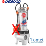 Pompe de relevage Pedrollo VX10/35-MF VORTEX INOX 316L pour relever dans les égouts boue eaux vannes TRIPHASE 1Hp fiabilité