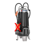 Pedrollo VXC /35-45 "VORTEX" Submersible pump for sewage water VXC 10/35 0,75kW 1Hp Three-phase 400V Cast Iron Pump body VORTEX Stainless Steel AISI 304 Impeller Cable 10m